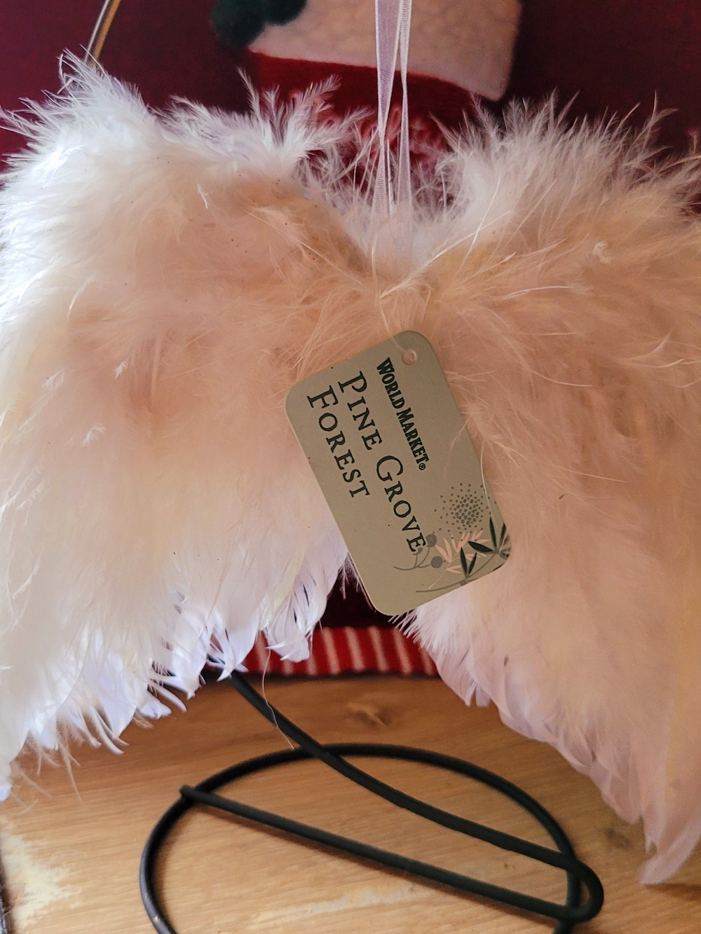 Cost Plus World Market Pink Feather Angel Wings Ornament